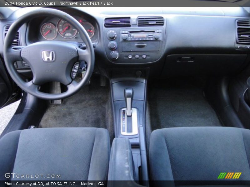 Nighthawk Black Pearl / Black 2004 Honda Civic LX Coupe