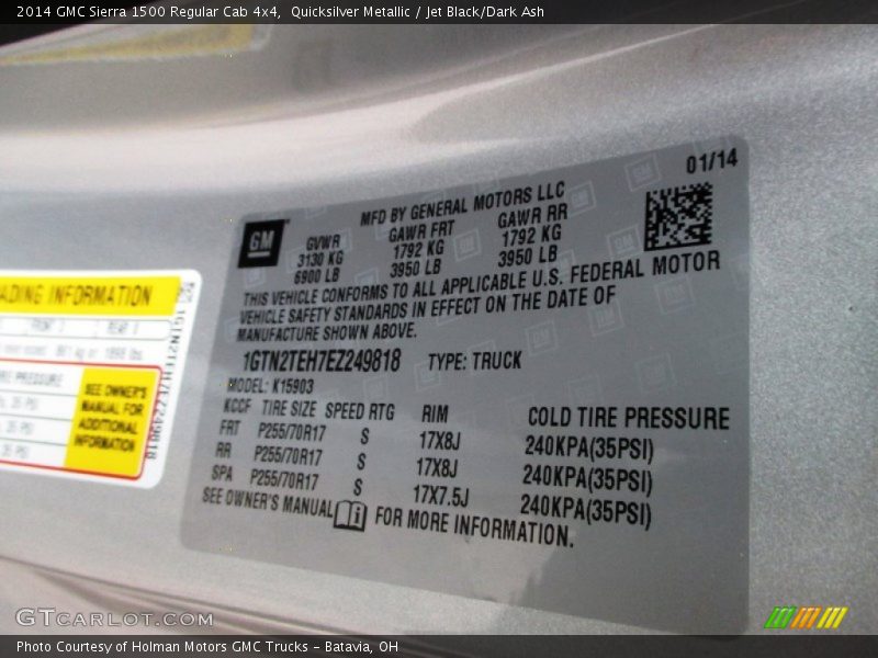 Quicksilver Metallic / Jet Black/Dark Ash 2014 GMC Sierra 1500 Regular Cab 4x4