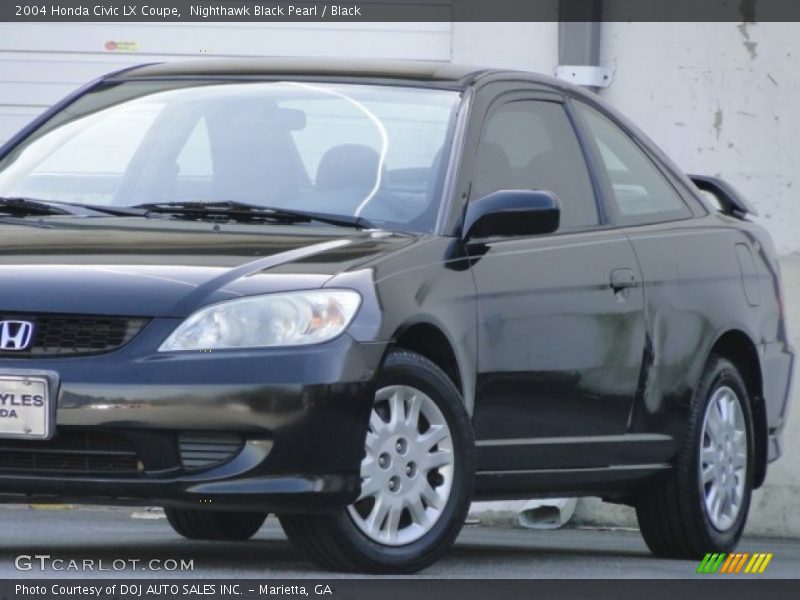 Nighthawk Black Pearl / Black 2004 Honda Civic LX Coupe
