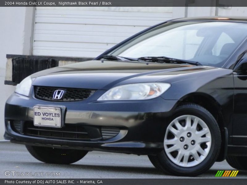 Nighthawk Black Pearl / Black 2004 Honda Civic LX Coupe