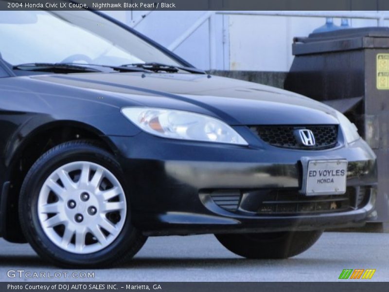 Nighthawk Black Pearl / Black 2004 Honda Civic LX Coupe