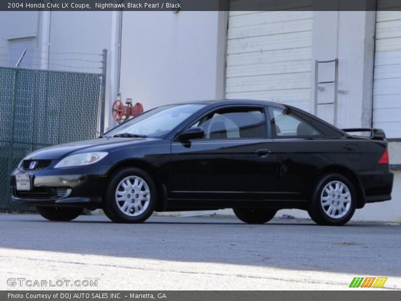 Nighthawk Black Pearl / Black 2004 Honda Civic LX Coupe