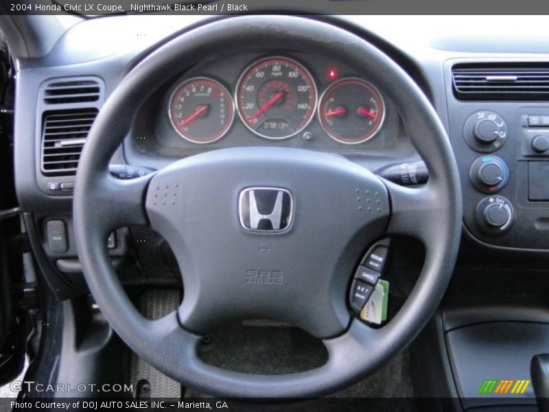Nighthawk Black Pearl / Black 2004 Honda Civic LX Coupe
