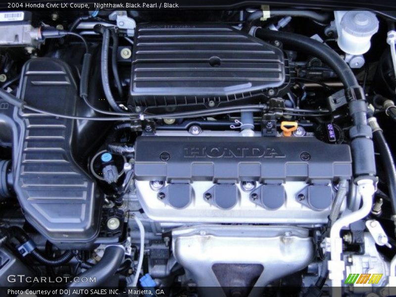 Nighthawk Black Pearl / Black 2004 Honda Civic LX Coupe