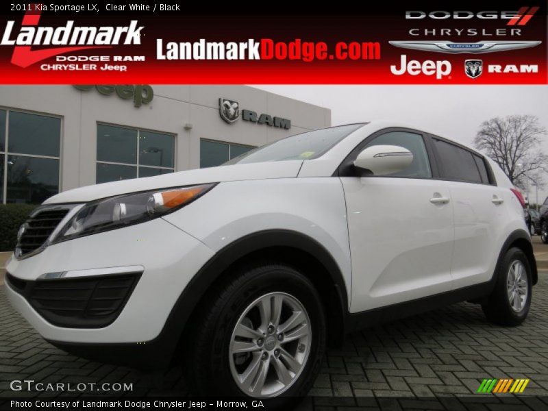 Clear White / Black 2011 Kia Sportage LX