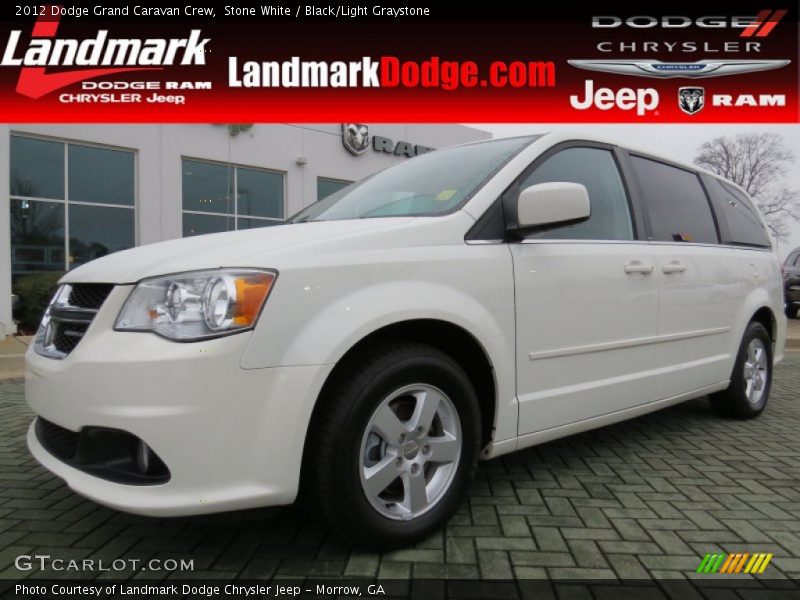 Stone White / Black/Light Graystone 2012 Dodge Grand Caravan Crew