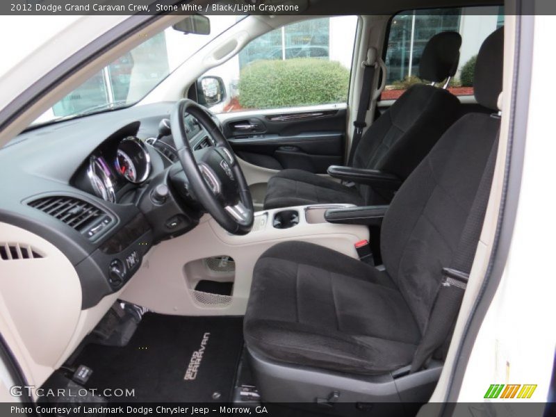 Stone White / Black/Light Graystone 2012 Dodge Grand Caravan Crew