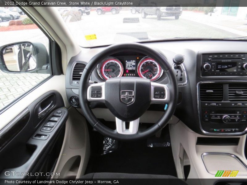 Stone White / Black/Light Graystone 2012 Dodge Grand Caravan Crew
