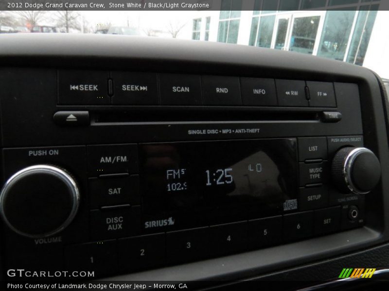 Stone White / Black/Light Graystone 2012 Dodge Grand Caravan Crew