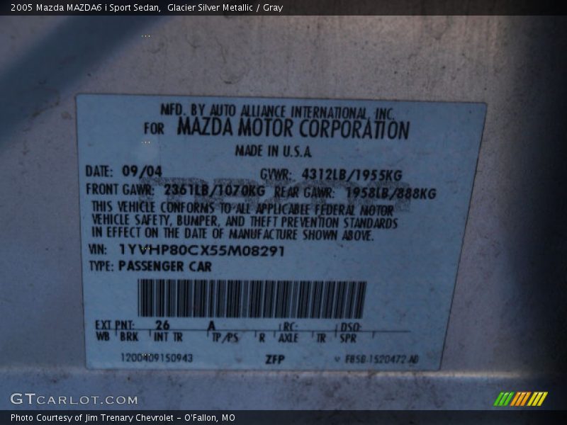 Glacier Silver Metallic / Gray 2005 Mazda MAZDA6 i Sport Sedan