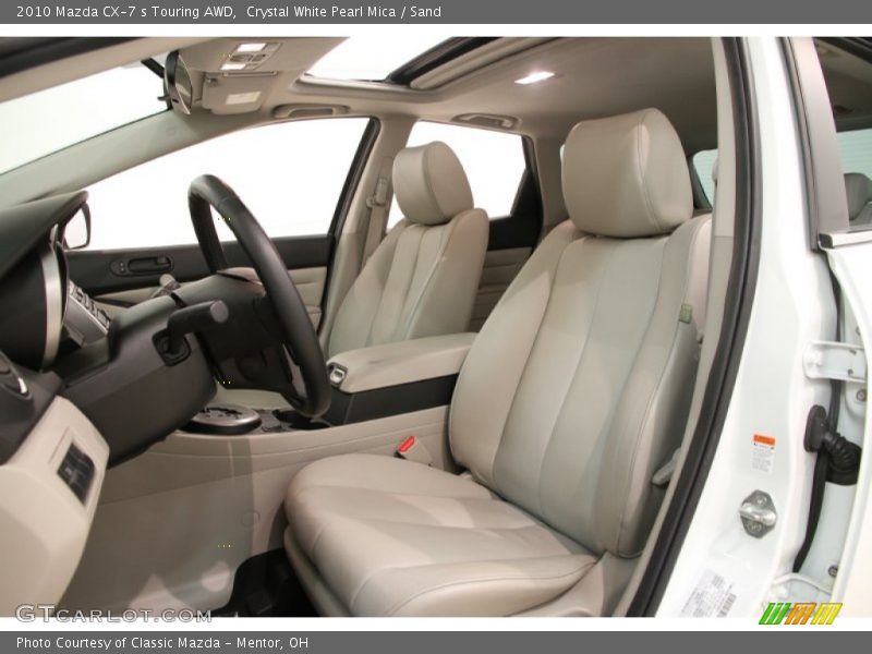 Crystal White Pearl Mica / Sand 2010 Mazda CX-7 s Touring AWD