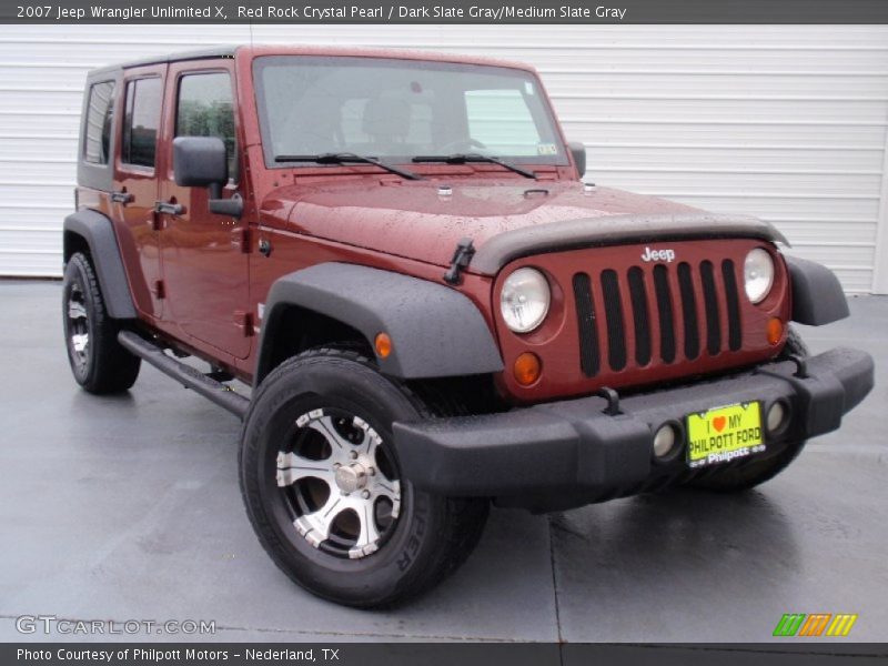 Red Rock Crystal Pearl / Dark Slate Gray/Medium Slate Gray 2007 Jeep Wrangler Unlimited X