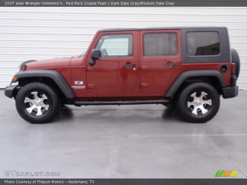 Red Rock Crystal Pearl / Dark Slate Gray/Medium Slate Gray 2007 Jeep Wrangler Unlimited X