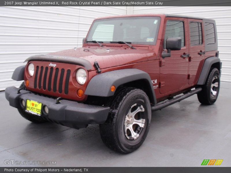 Red Rock Crystal Pearl / Dark Slate Gray/Medium Slate Gray 2007 Jeep Wrangler Unlimited X