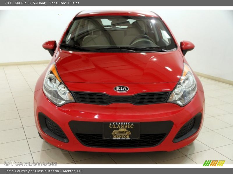 Signal Red / Beige 2013 Kia Rio LX 5-Door