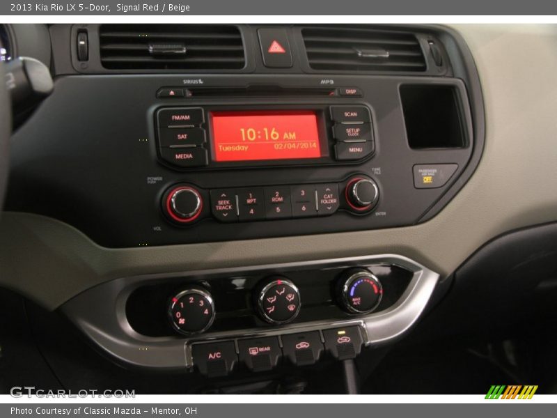 Signal Red / Beige 2013 Kia Rio LX 5-Door