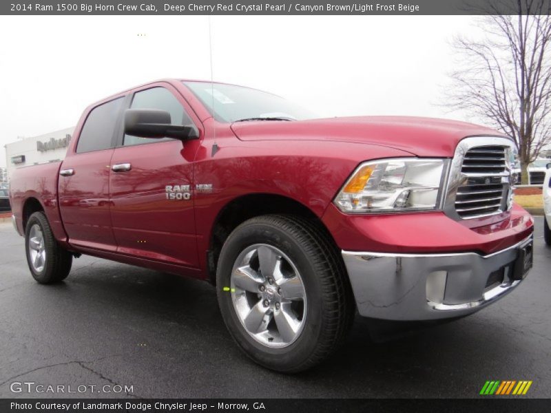 Deep Cherry Red Crystal Pearl / Canyon Brown/Light Frost Beige 2014 Ram 1500 Big Horn Crew Cab