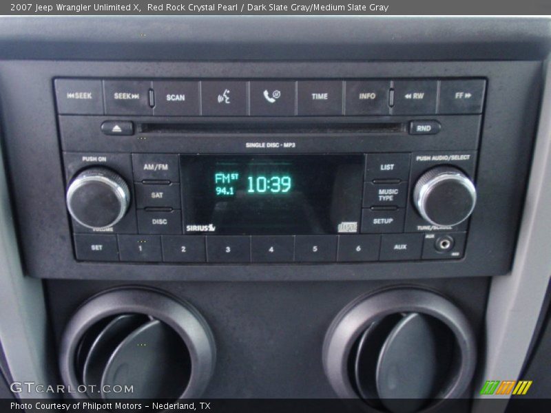 Red Rock Crystal Pearl / Dark Slate Gray/Medium Slate Gray 2007 Jeep Wrangler Unlimited X
