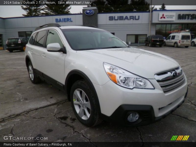 Satin White Pearl / Ivory 2014 Subaru Outback 2.5i Premium