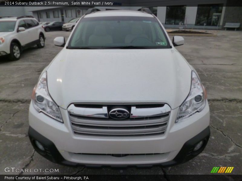 Satin White Pearl / Ivory 2014 Subaru Outback 2.5i Premium