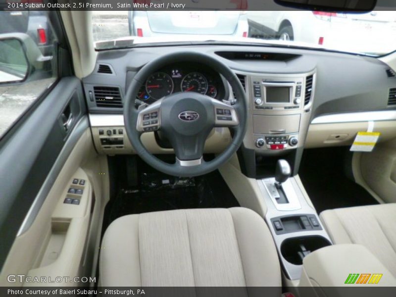 Satin White Pearl / Ivory 2014 Subaru Outback 2.5i Premium