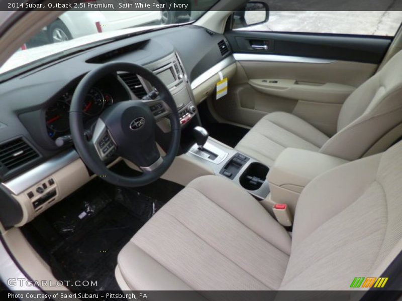 Satin White Pearl / Ivory 2014 Subaru Outback 2.5i Premium
