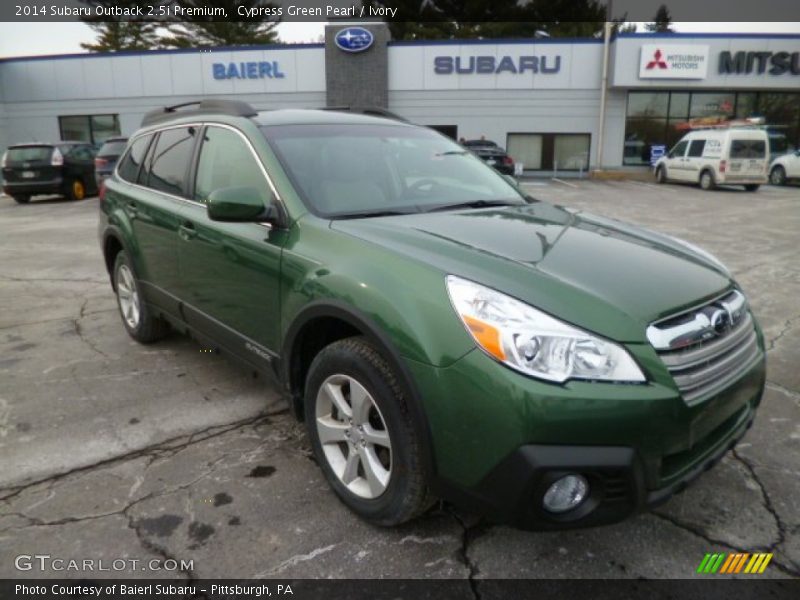 Cypress Green Pearl / Ivory 2014 Subaru Outback 2.5i Premium