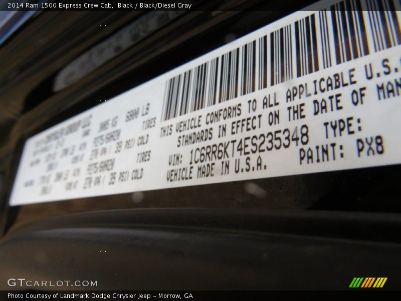 Black / Black/Diesel Gray 2014 Ram 1500 Express Crew Cab