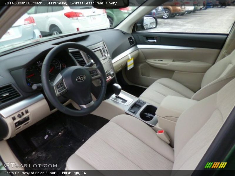 Cypress Green Pearl / Ivory 2014 Subaru Outback 2.5i Premium