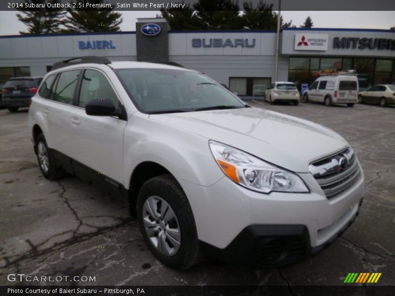 Satin White Pearl / Ivory 2014 Subaru Outback 2.5i Premium