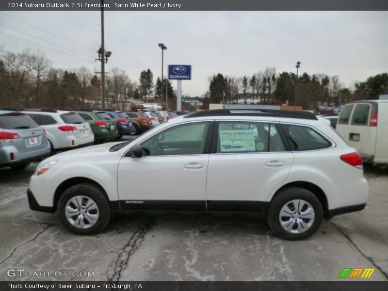 Satin White Pearl / Ivory 2014 Subaru Outback 2.5i Premium