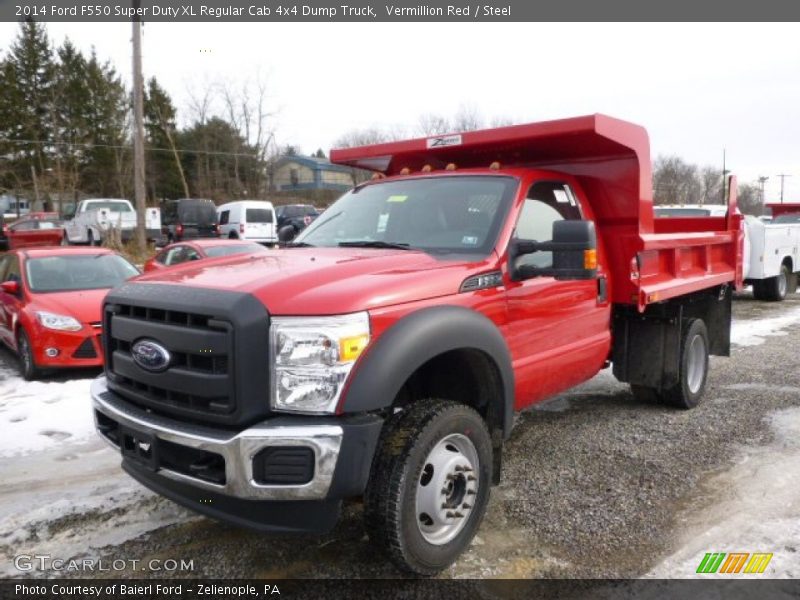 Vermillion Red / Steel 2014 Ford F550 Super Duty XL Regular Cab 4x4 Dump Truck