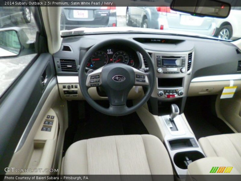 Satin White Pearl / Ivory 2014 Subaru Outback 2.5i Premium