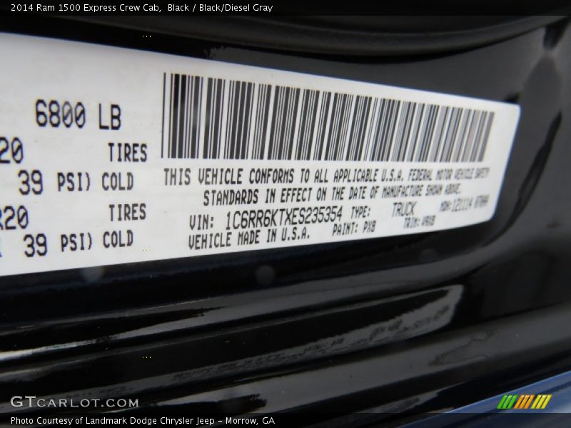 Black / Black/Diesel Gray 2014 Ram 1500 Express Crew Cab