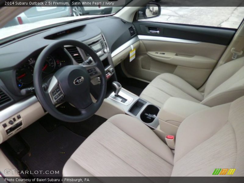 Satin White Pearl / Ivory 2014 Subaru Outback 2.5i Premium