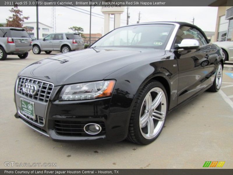 Brilliant Black / Black/Magma Red Silk Nappa Leather 2011 Audi S5 3.0 TFSI quattro Cabriolet