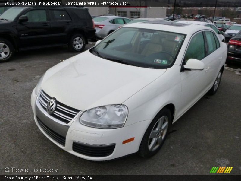 Campanella White / Anthracite Black 2008 Volkswagen Jetta SE Sedan