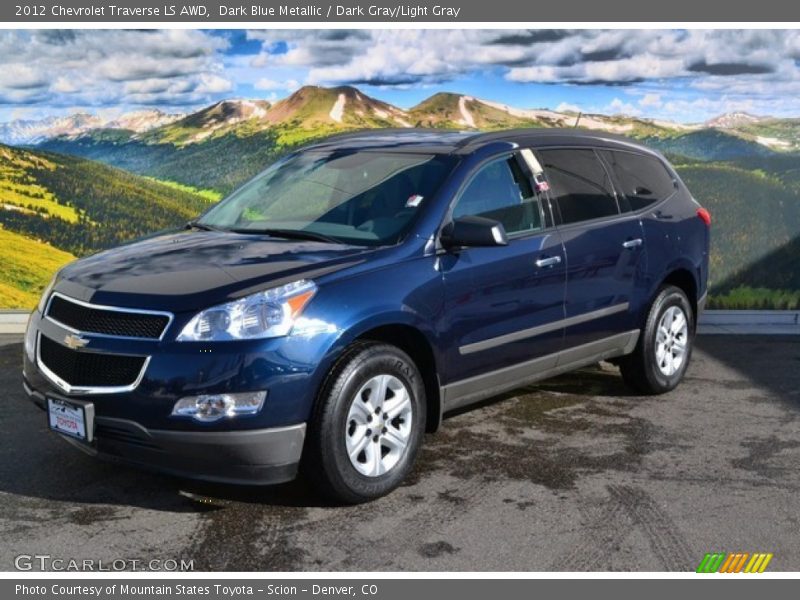 Dark Blue Metallic / Dark Gray/Light Gray 2012 Chevrolet Traverse LS AWD