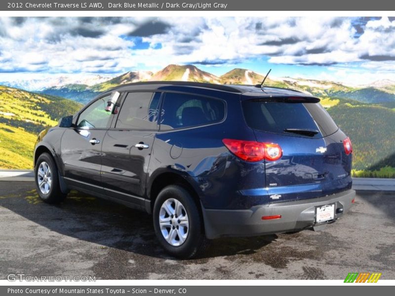 Dark Blue Metallic / Dark Gray/Light Gray 2012 Chevrolet Traverse LS AWD
