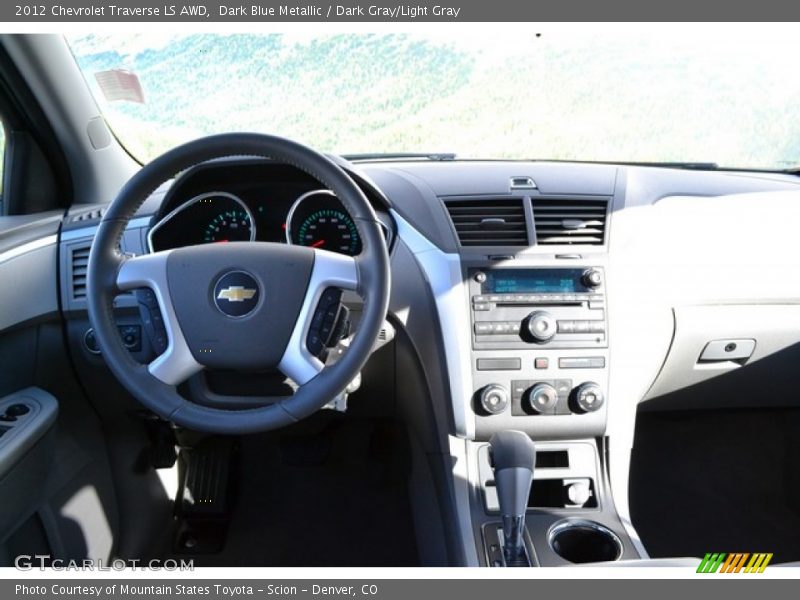 Dark Blue Metallic / Dark Gray/Light Gray 2012 Chevrolet Traverse LS AWD