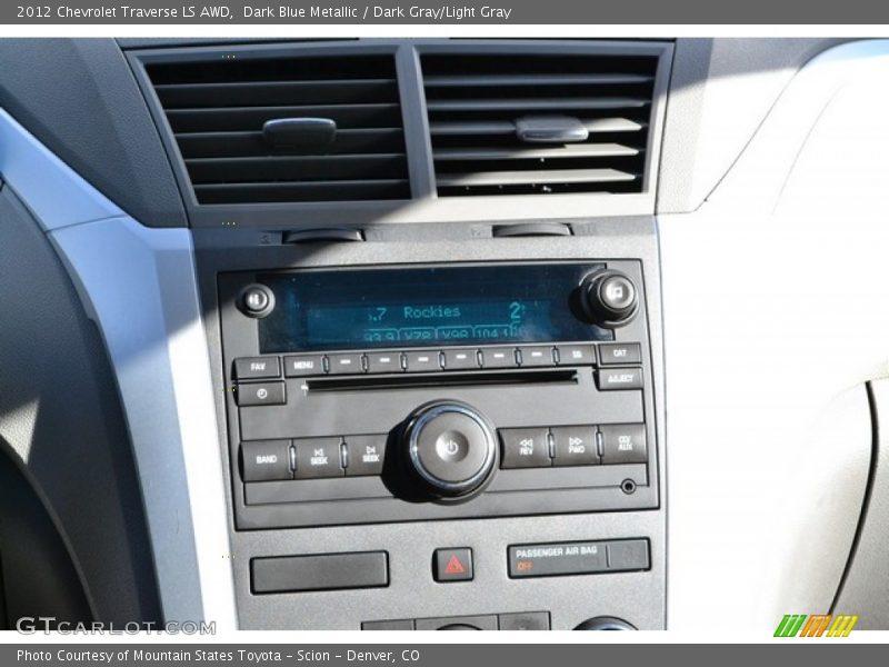 Dark Blue Metallic / Dark Gray/Light Gray 2012 Chevrolet Traverse LS AWD