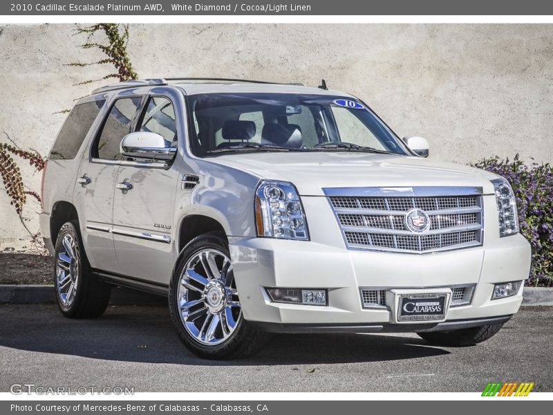 White Diamond / Cocoa/Light Linen 2010 Cadillac Escalade Platinum AWD