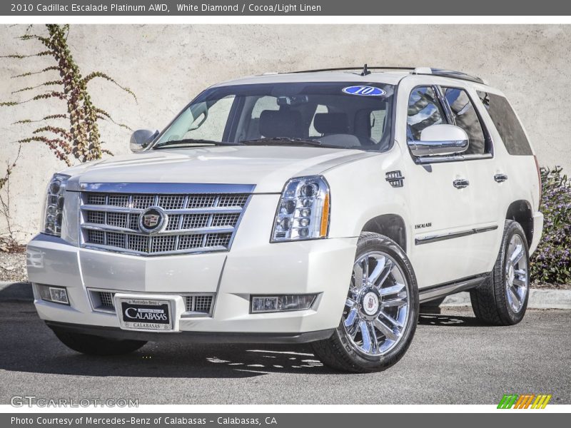 White Diamond / Cocoa/Light Linen 2010 Cadillac Escalade Platinum AWD