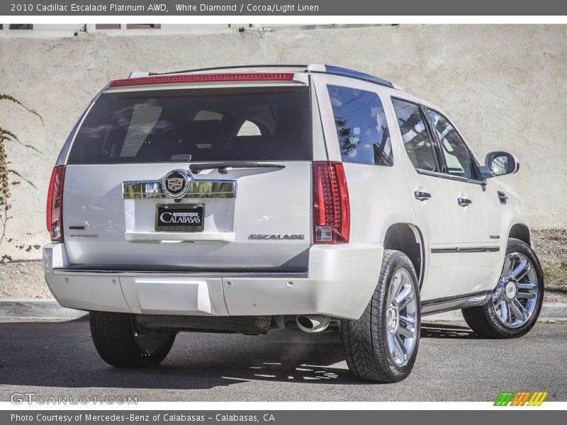 White Diamond / Cocoa/Light Linen 2010 Cadillac Escalade Platinum AWD
