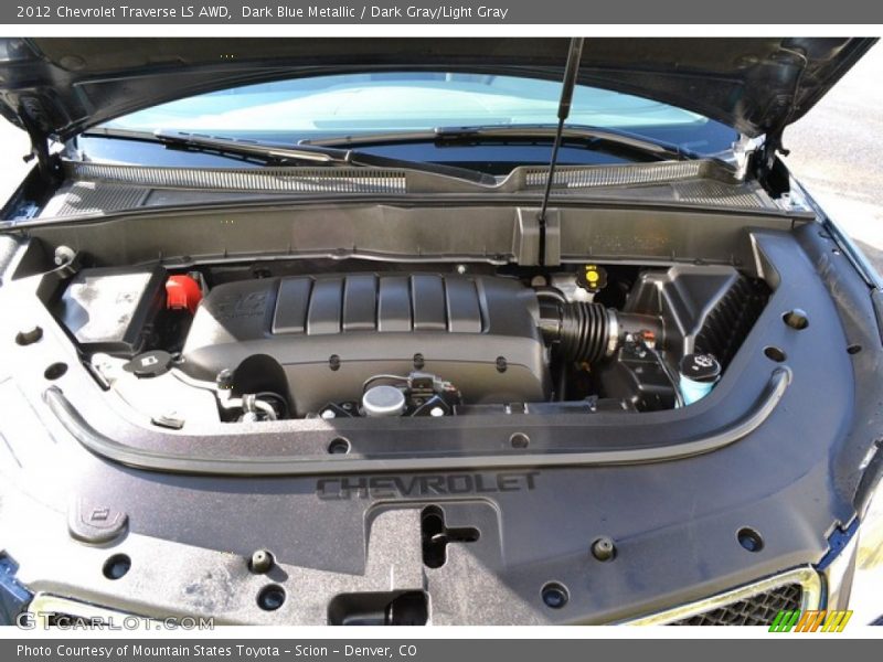Dark Blue Metallic / Dark Gray/Light Gray 2012 Chevrolet Traverse LS AWD