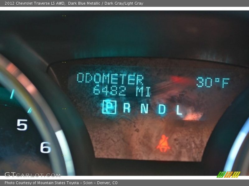 Dark Blue Metallic / Dark Gray/Light Gray 2012 Chevrolet Traverse LS AWD