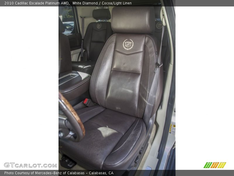 White Diamond / Cocoa/Light Linen 2010 Cadillac Escalade Platinum AWD