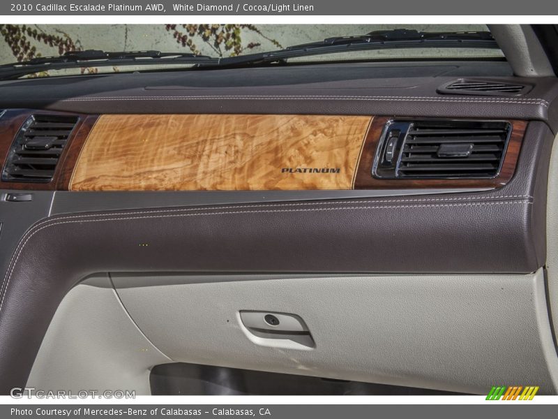 White Diamond / Cocoa/Light Linen 2010 Cadillac Escalade Platinum AWD
