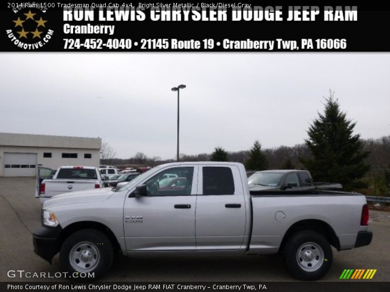 Bright Silver Metallic / Black/Diesel Gray 2014 Ram 1500 Tradesman Quad Cab 4x4