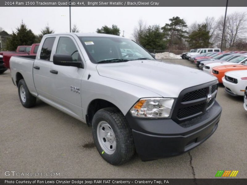 Bright Silver Metallic / Black/Diesel Gray 2014 Ram 1500 Tradesman Quad Cab 4x4